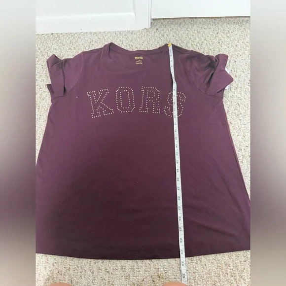 Michael Kors Cordovan Women's Plum Short Sleeve Tee size 1X new with tag - Picture 5 of 7